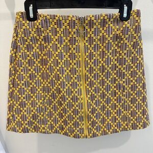 Topshop Yellow and rainbow Pencil Mini Skirt